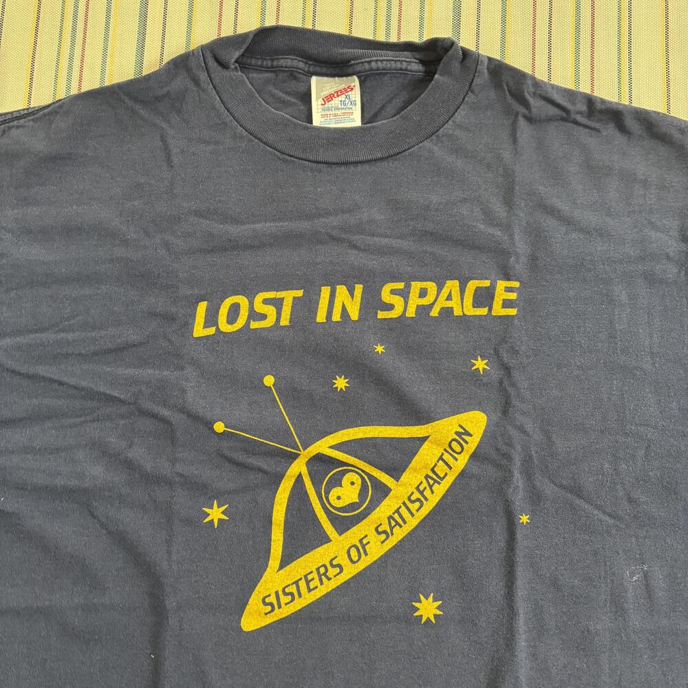 Vintage Sisters Of Satisfaction Shirt Mens XL Blue Lost In Space Jerzees Tee EUC